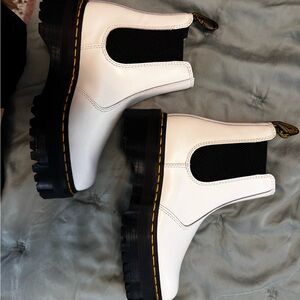 Dr. Martens White Platform Chelsea Boots